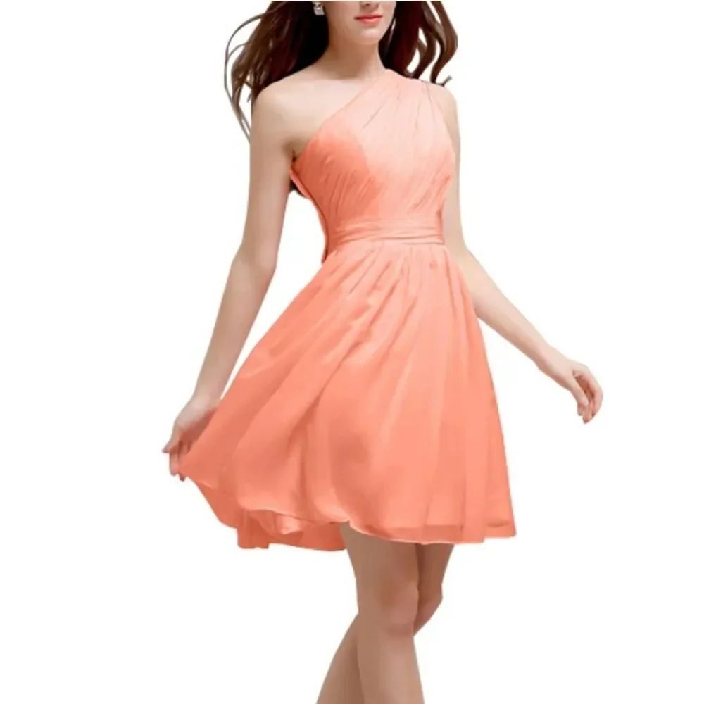 BRAND NEW DAVID BRIDAL ONE SHOULDER SHORT MIDI CUTE BRIDESMAID DRESSES